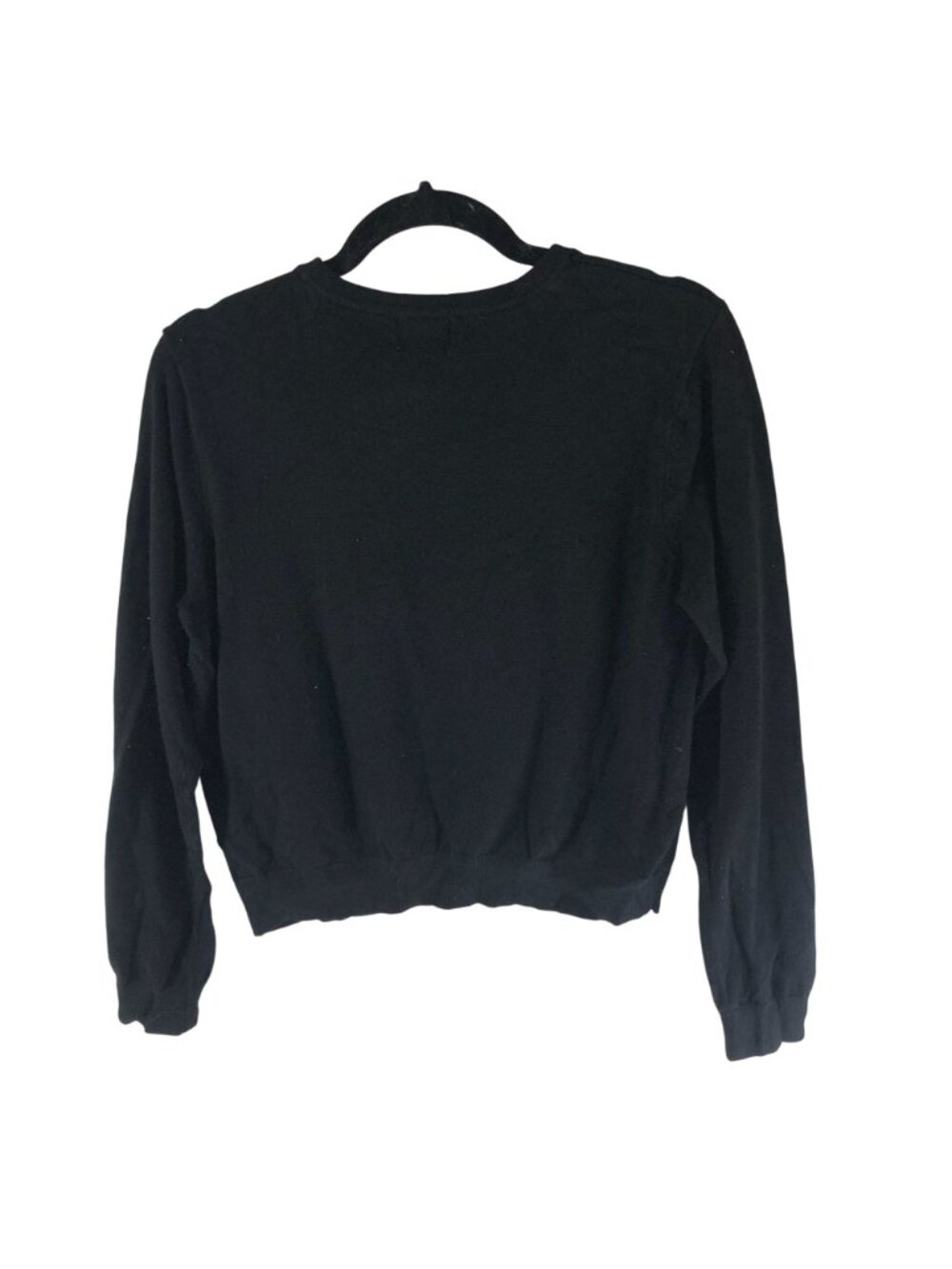 H&M Black Long Sleeve Crewneck Sweater Womens M Casual Knit - Picture 2 of 4